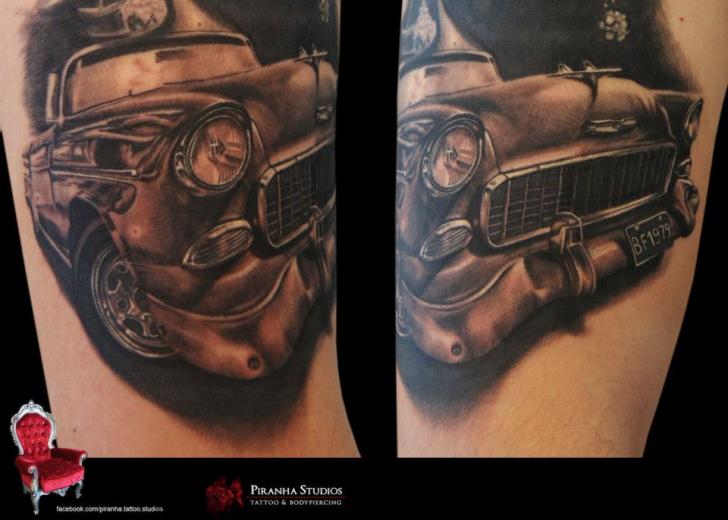 Old Retro Car Graphic tattoo by Piranha Tattoo Supplies